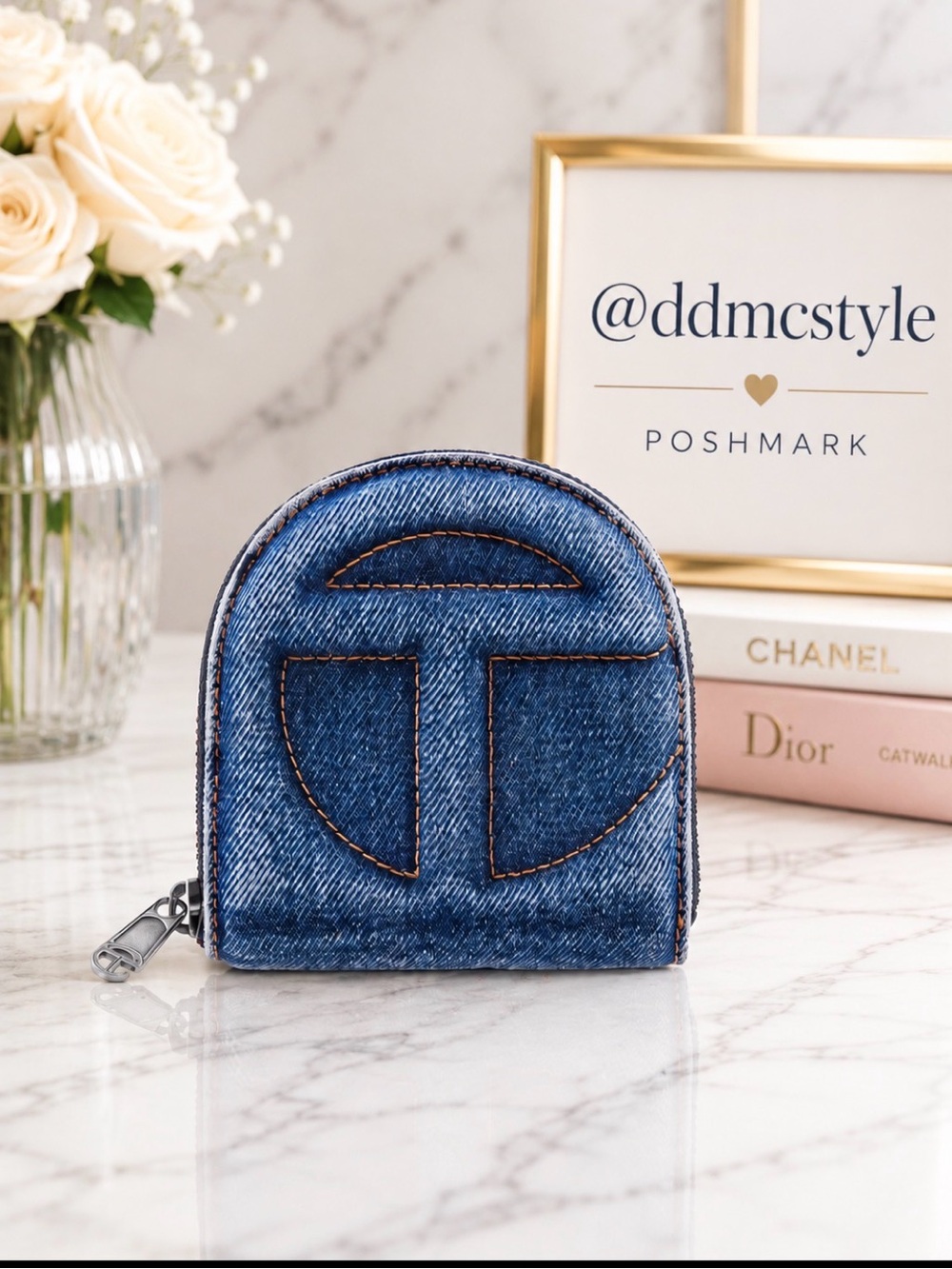 Telfar Denim Coin Pouch - Blue